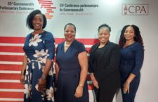 From left: Senior Executive Officer at the HOA Myrna Lennard-Penn, HOA Clerk Phyllis Evans, Junior Minister Shereen Flax-Charles and House Speaker Corinne George-Massicote. (GIS Photo)