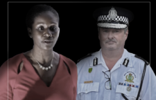 Former Director of the International Affairs Secretariat, Najan Christopher (left) and Police Commissioner Mark Collins.