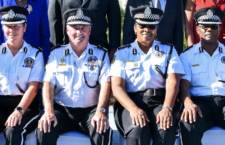The top four most senior officers of the Royal Virgin Islands Police. From Left: Assistant Commissioner Pam Trevillion, Police Commissioner Mark Collins, Deputy Commissioners Jacqueline Vanterpool and St Clair Amory. (Photo Provided