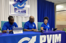 PVIM members and political candidates from left: Melvin 'Mitch' Turnbull, Ronnie Skelton, Shereen Flax-Charles.