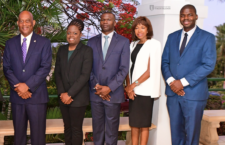 Cabinet Ministers in the governing Virgin Islands Party administration led by Premier Dr Natalio Wheatley (right).