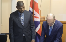 Premier Dr Natalio Wheatley stands beside Governor Daniel Pruce during his (Pruce) swearing-in ceremony on Januaray 29, 2024. (Photos by Andre 'Shadow' Dawson.)