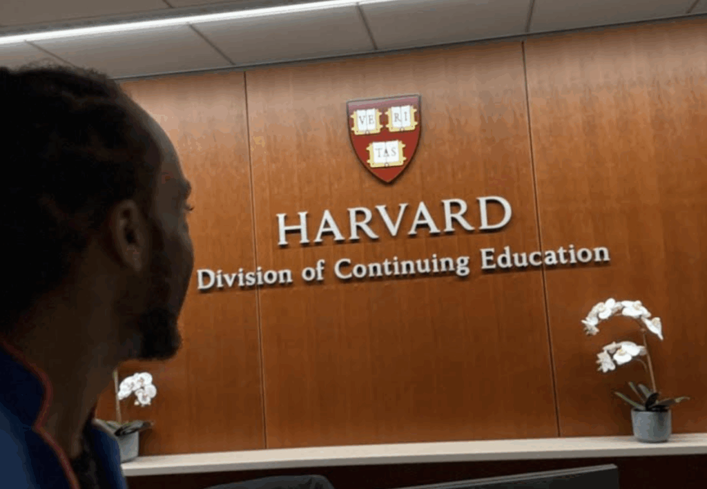 Gumption delivers lecture at Harvard University